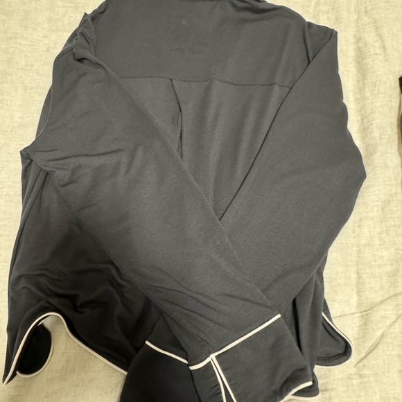 Tommy John Black Pajama Set with Pink Trim - Picture 6 of 8